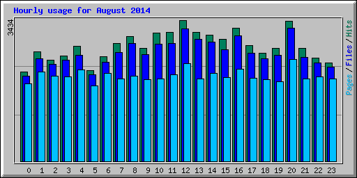 Hourly usage for August 2014