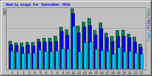 Hourly usage for September 2016