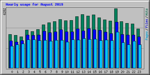 Hourly usage for August 2019